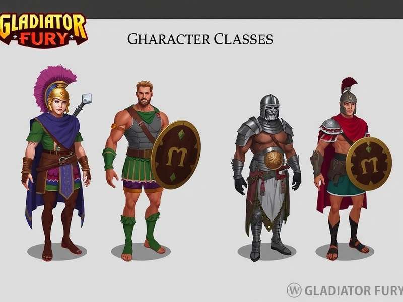 Diverse gladiator classes in Gladiator Fury Gladiator Fury Character Classes